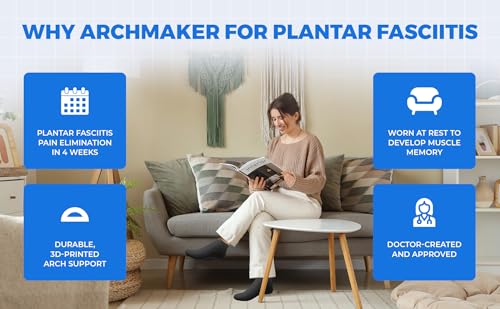 Archmaker sole-fit rest positioning supports top of foot and plantar fascia