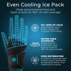 Arctic Flex Cryogrid Wrist Ice Wrap Right delivers balanced cooling for right-wrist comfort.