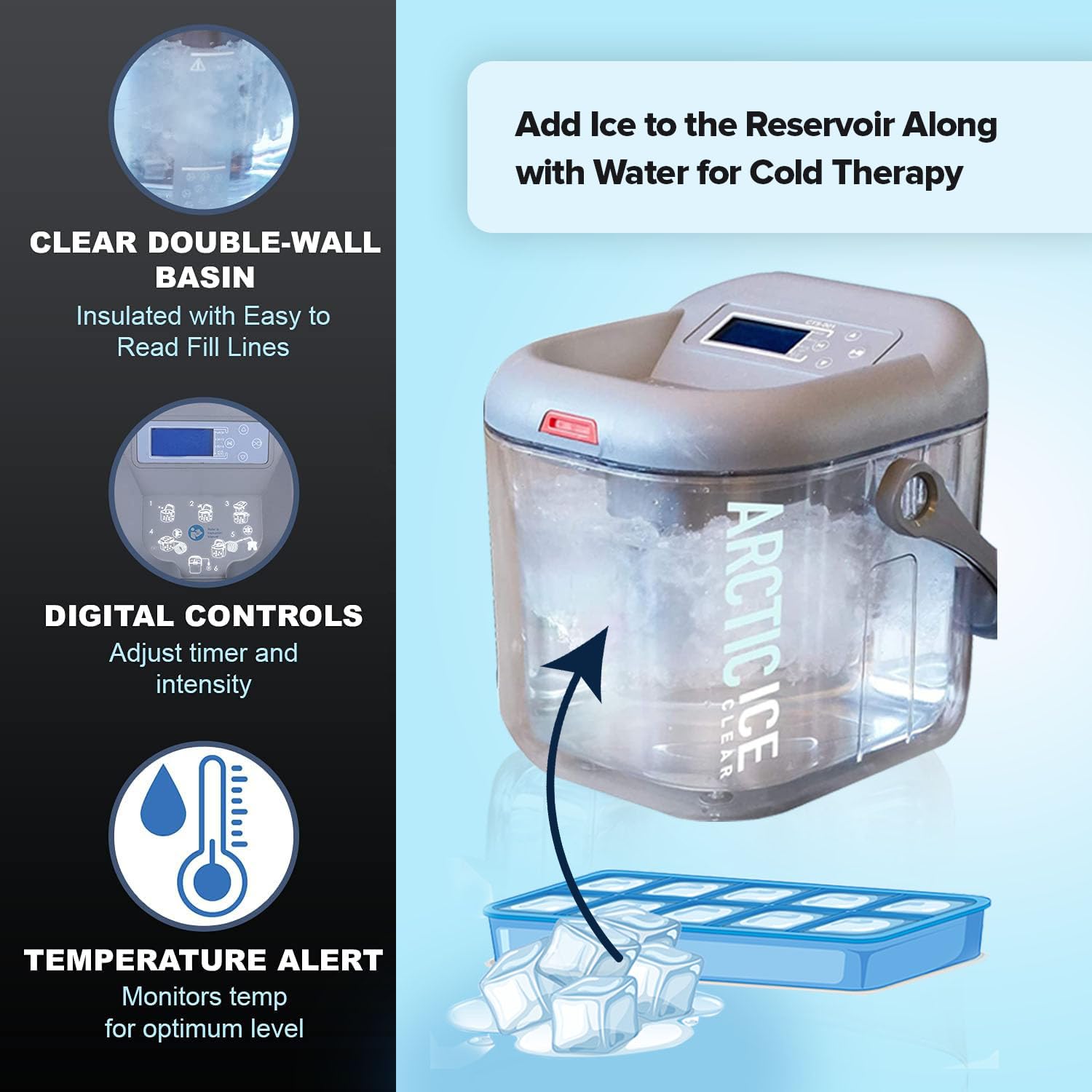 Arctic Ice Clear universal pad attached to limb for versatile coverage.