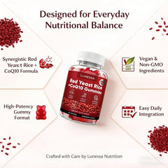 Ardocme Lunessa label with CoQ10 icon indicating added daily support.