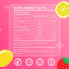 ARDORACON Creatine Women iron and vitamin D detail emphasizes energy and bone support.