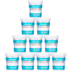 Areta 14-panel urine test cup front view for quick home testing.