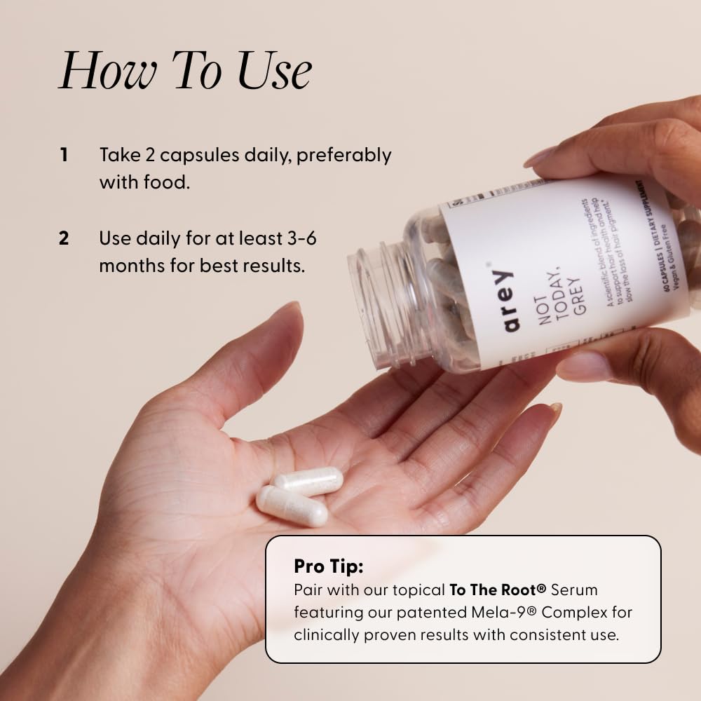 Arey Not Today grey daily with To The Root serum collaboration shot