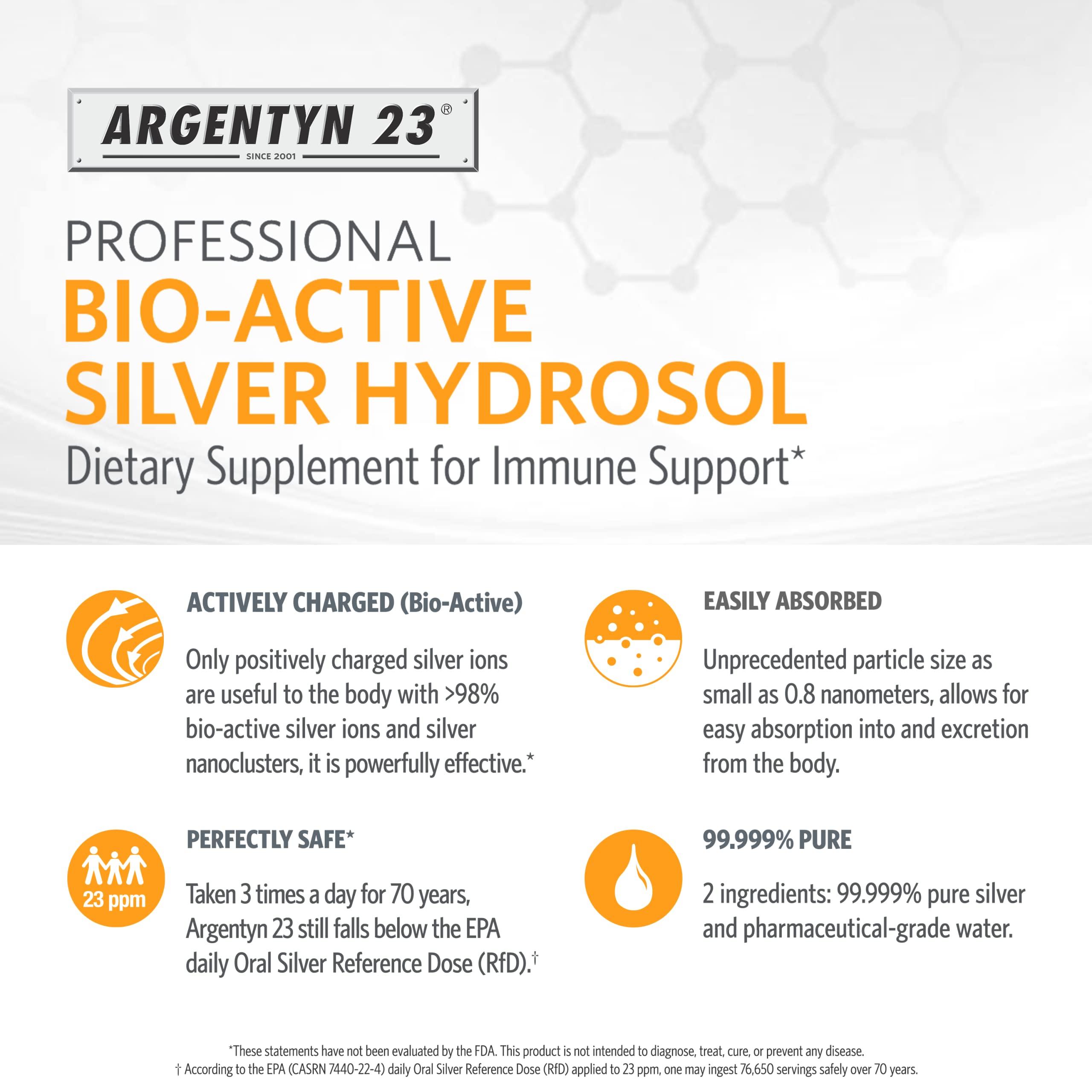 Argentyn 23 front view bottle for quick recognition