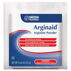 Close-up of nutrition label on Arginaid box highlights 4.5 g arginine.