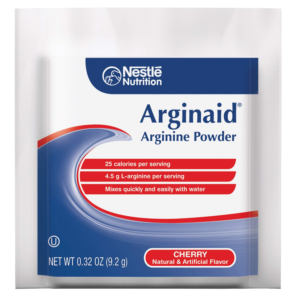 Arginaid Cherry prepared drink in glass illustrating easy hydration.
