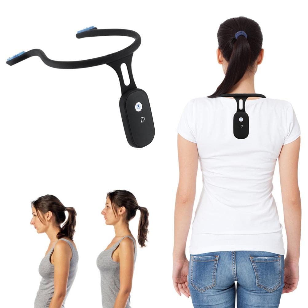 Ariarly Smart Posture Corrector sensor in action supporting upright posture during work.