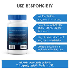 Arigold MB serving two capsules highlights precise 24 mg per serving