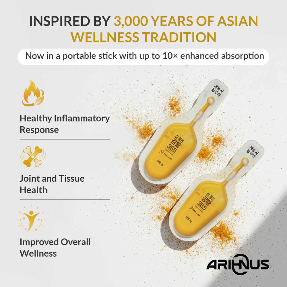 Arihnus pure curcumin extract provides 102.75 mg per stick for potency.