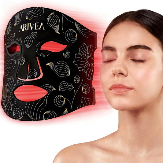 ARIVEA red light mask with full-face coverage for consistent at-home sessions.