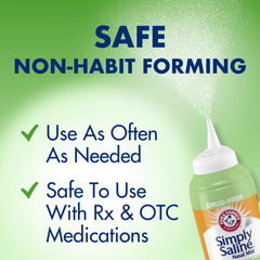 Arm & Hammer Simply Saline Mist packaging on shelf communicates trusted brand.