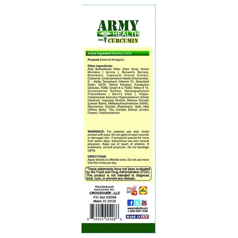 ARMY HEALTH roll-on aloe vera gel providing hydration and skin comfort.