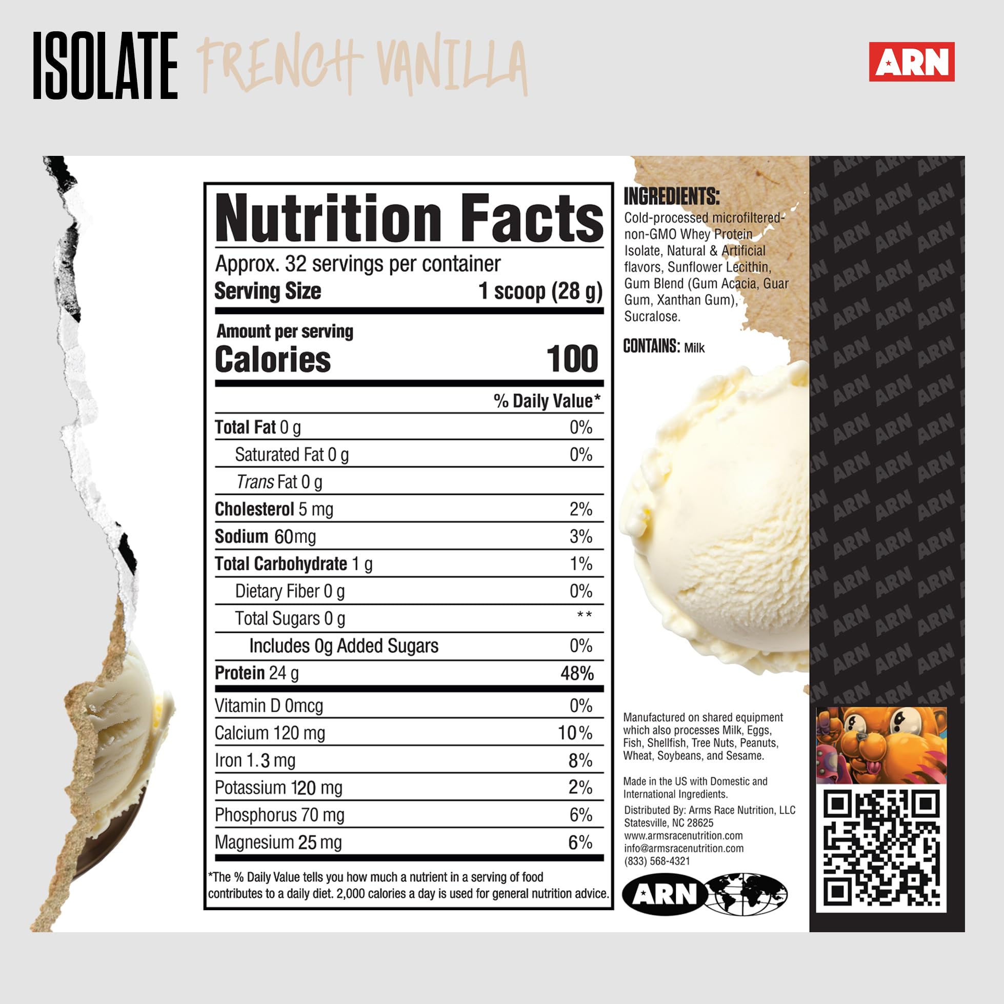 ARN Isolate Whey powder scoop ready for quick shakes.