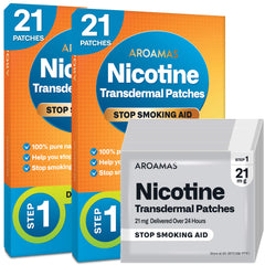Aroamas Cot nicotine patch pack with 42-count for daily quit support.
