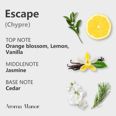 Aroma Manor Escape jasmine-note close-up for floral depth in any room.