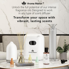 Aroma Manor Escape luxury-room scene with hotel-grade scent diffusion.