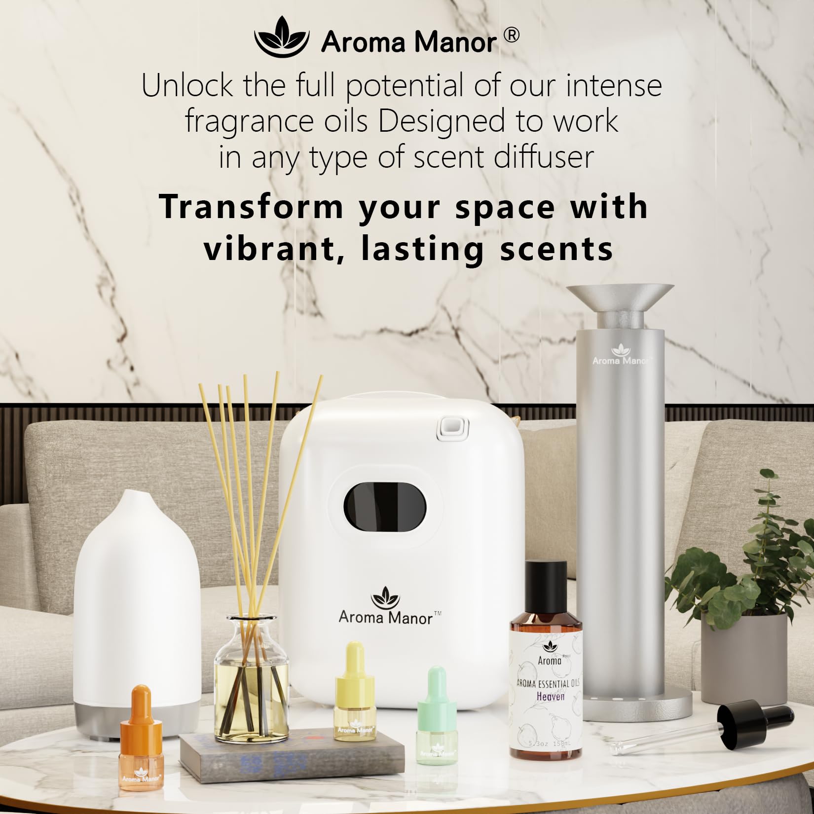 Aroma Manor Hotel Diffuser Oil office desk diffusion enhances focus and comfort.
