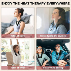 Aroma Season black heated neck wrap with sleek design.