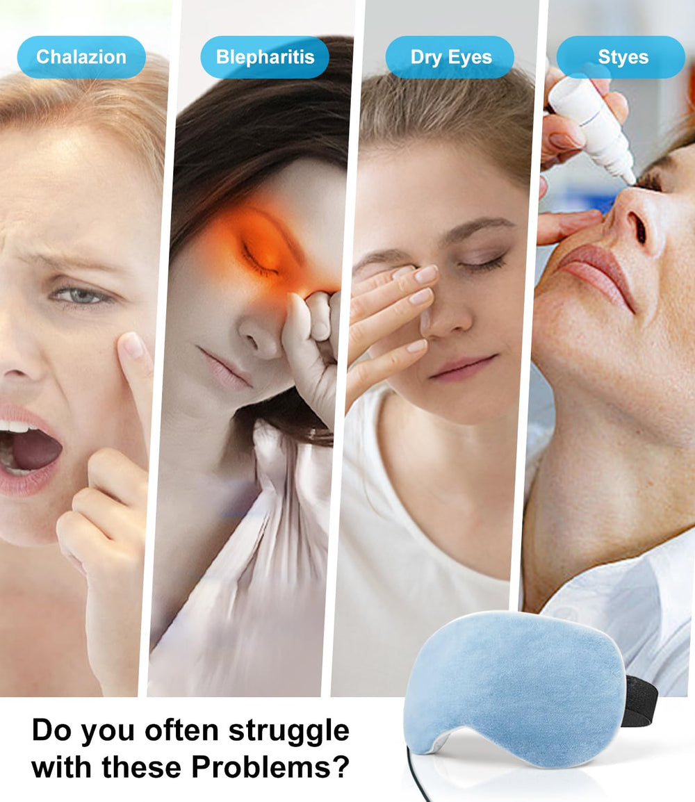 Aroma Season heated eye mask with light-blocking design for restful eye conditions.