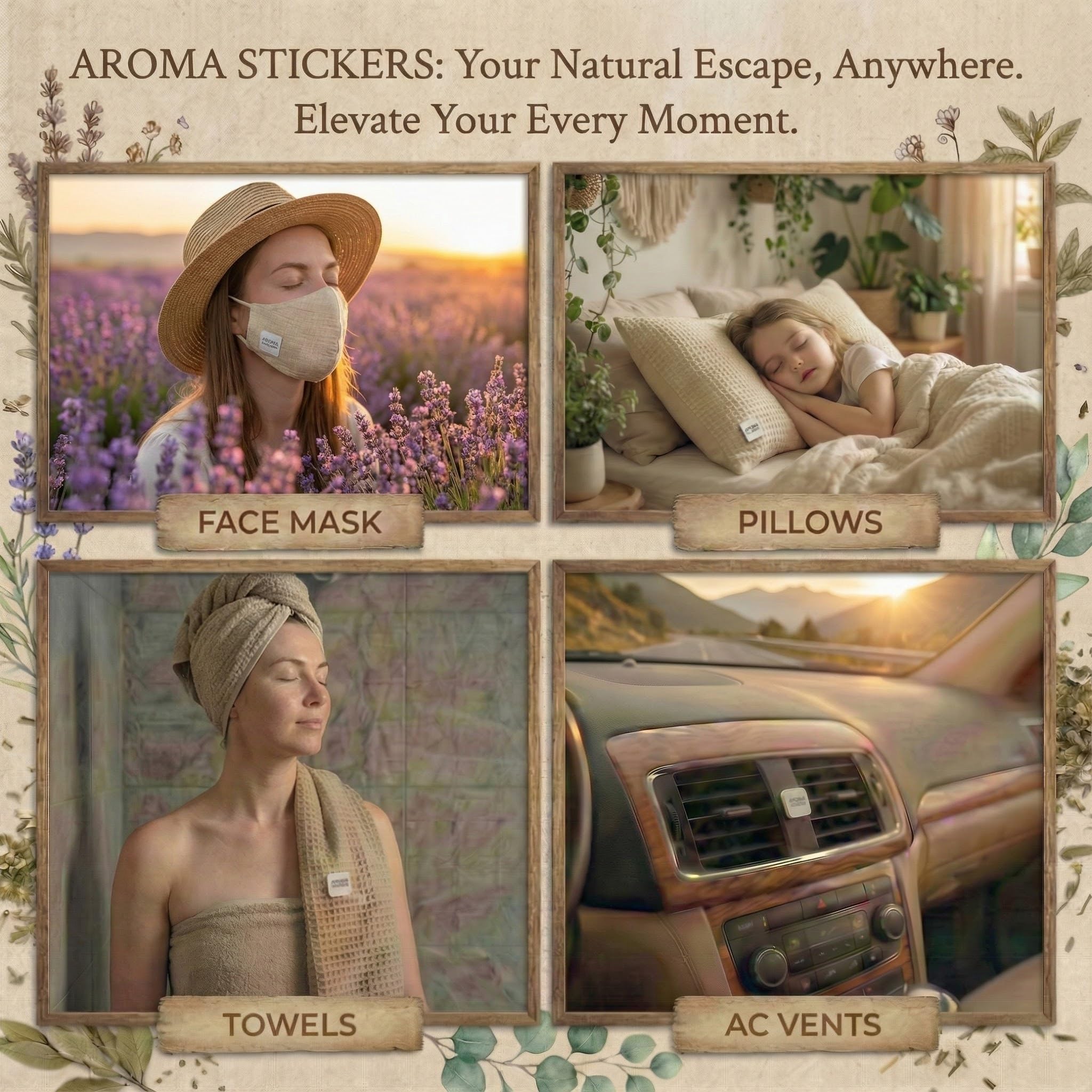 AROMA STICKERS pack 3-36 stickers for extended aroma use on the go.