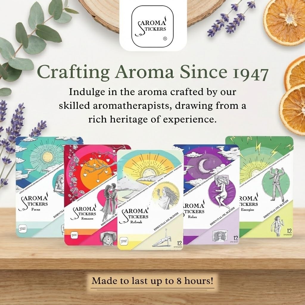 AROMA STICKERS sticker diffuser on the go provides portable aroma diffusion.