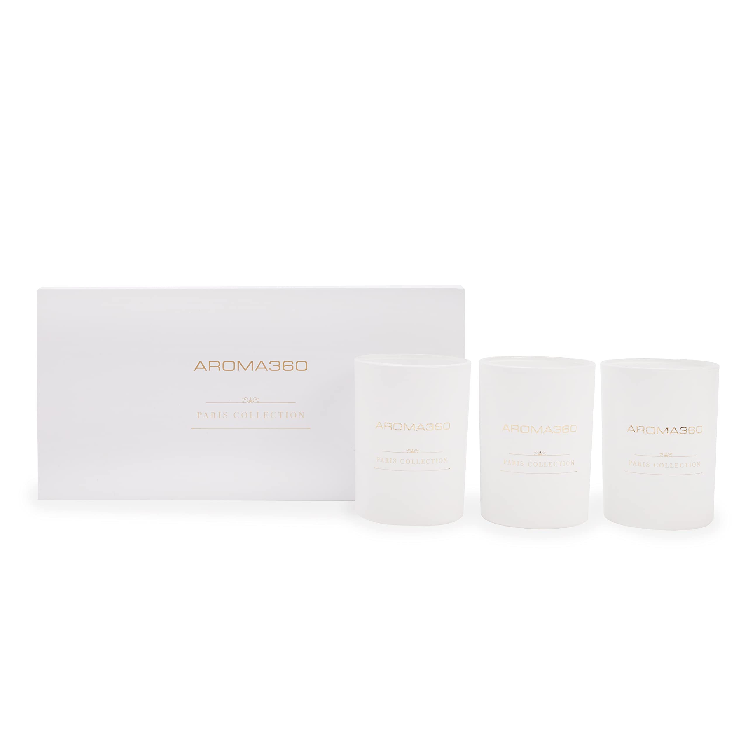 Aroma360 Chandelier Paris Collection Candles in a trio setup for elegant ambiance