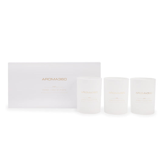 Aroma360 Chandelier Paris Collection Candles in a trio setup for elegant ambiance