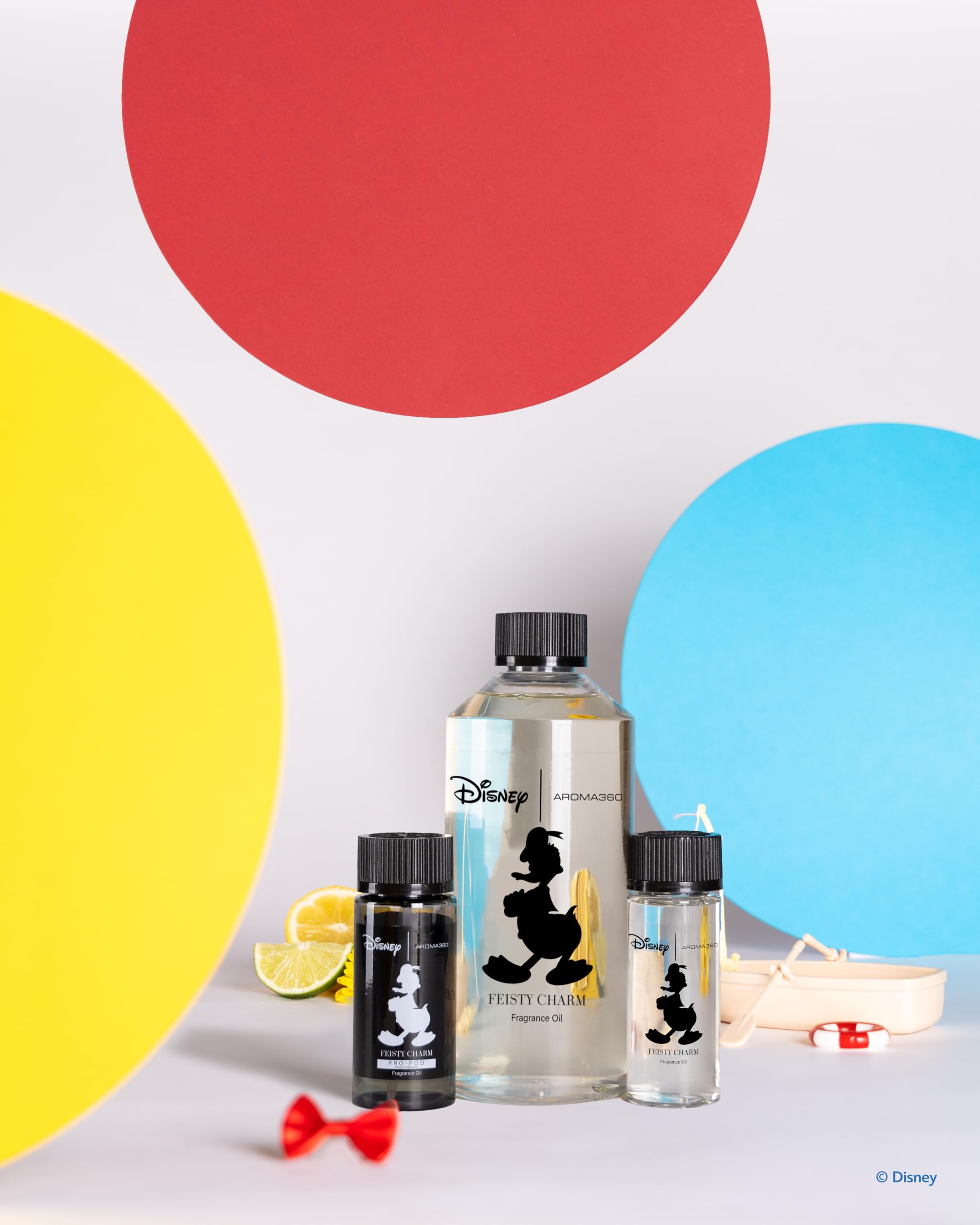 Aroma360 Disney Feisty Charm luxury space shot highlights blue cedar and cardamom notes.