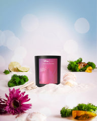 Aroma360 Disney My Way Candle artwork label highlighting luxury scent and Disney princess inspiration.