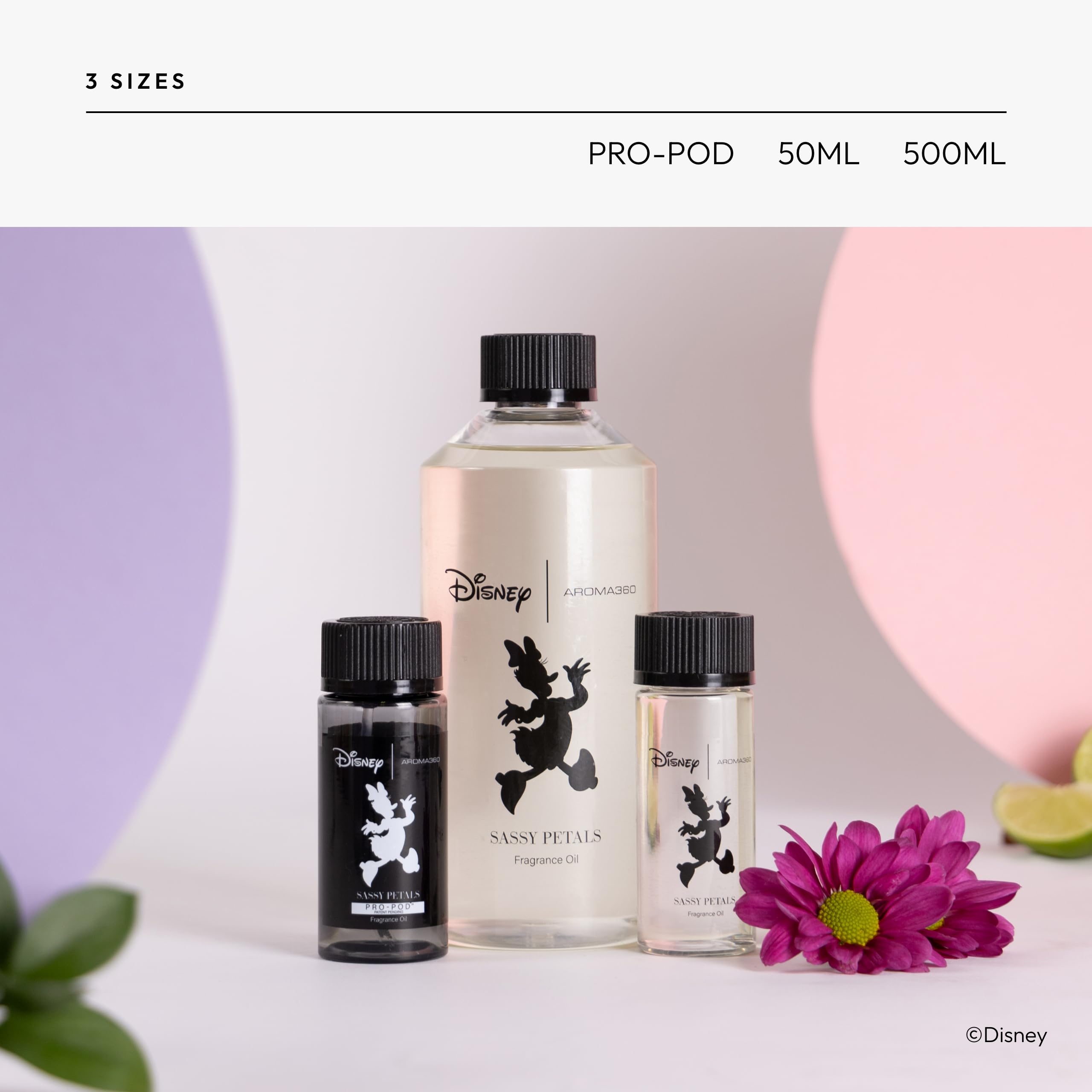 Aroma360 Daisy Duck base-note amber and musk deliver lasting warmth.