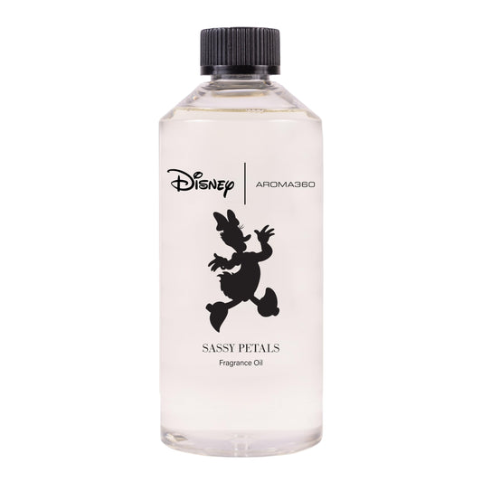 Aroma360 Daisy Duck Sassy Petals bottle elevates spaces with bold floral energy.