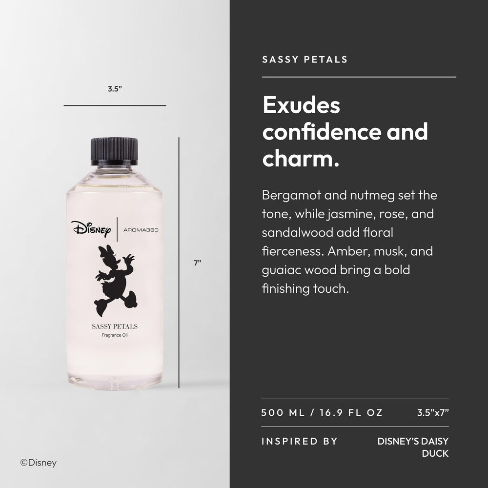 Aroma360 Daisy Duck diffuser oil bottle provides an uplifting floral ambiance.