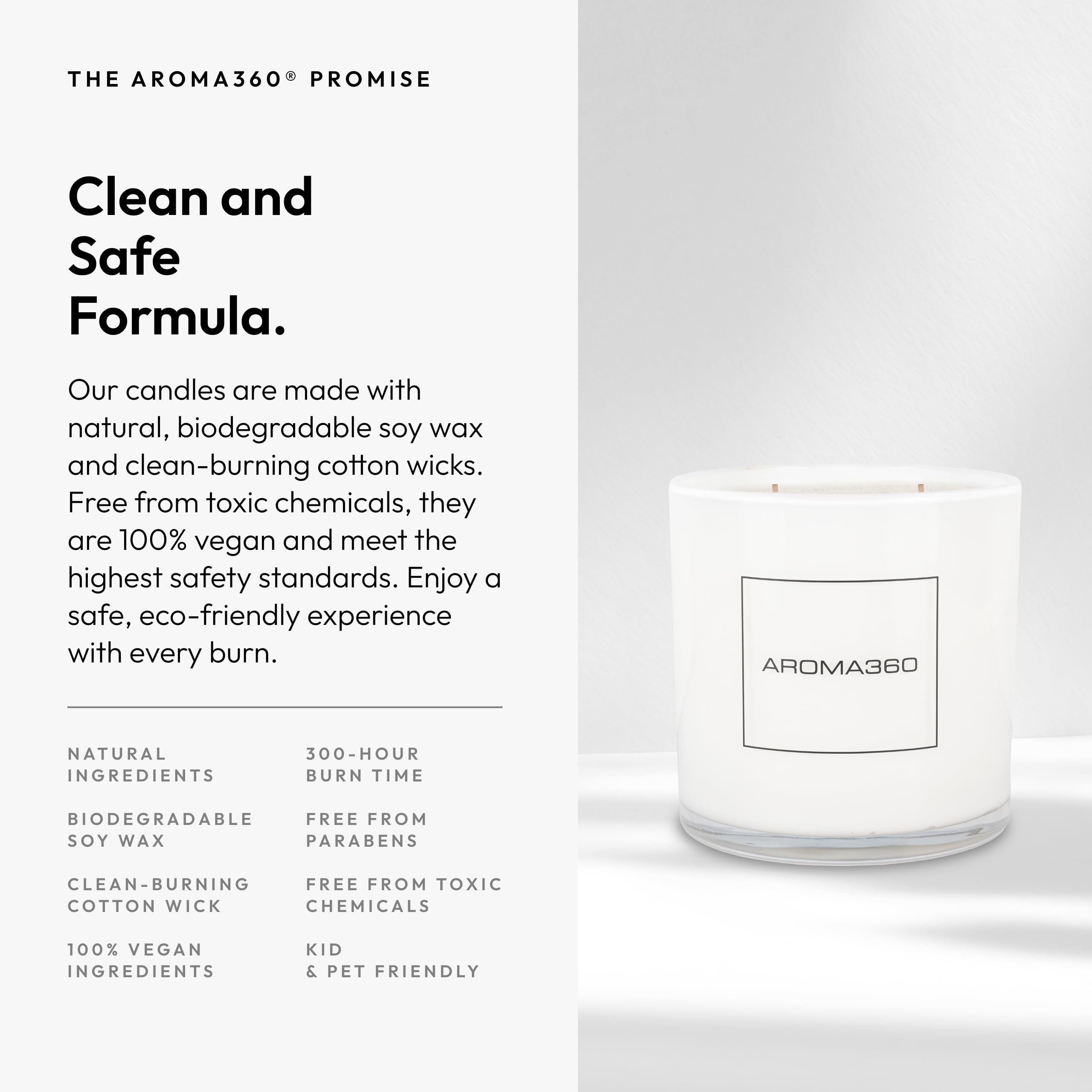 Four cotton wicks provide even diffusion for immersive scent