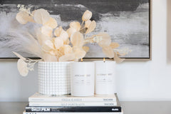 Aroma360 candles placed in stylish room setting to elevate mood and aroma.