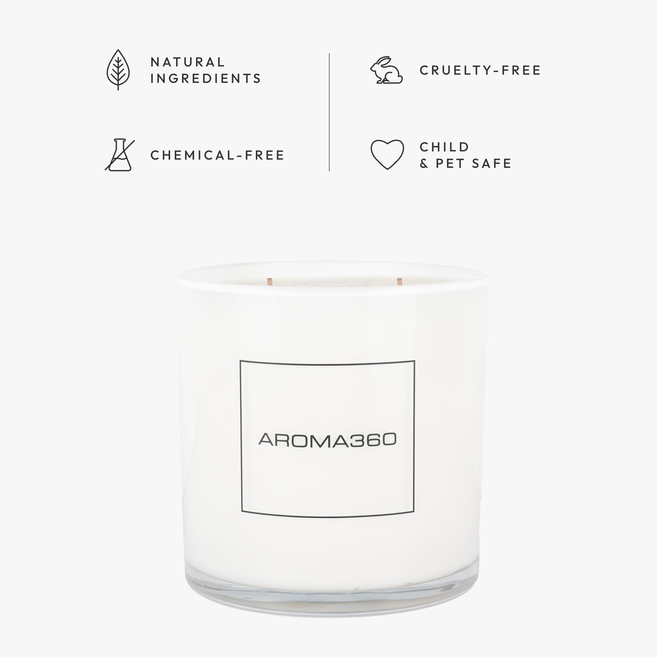 Aroma360 hand-poured candle with essential oils for premium home scent