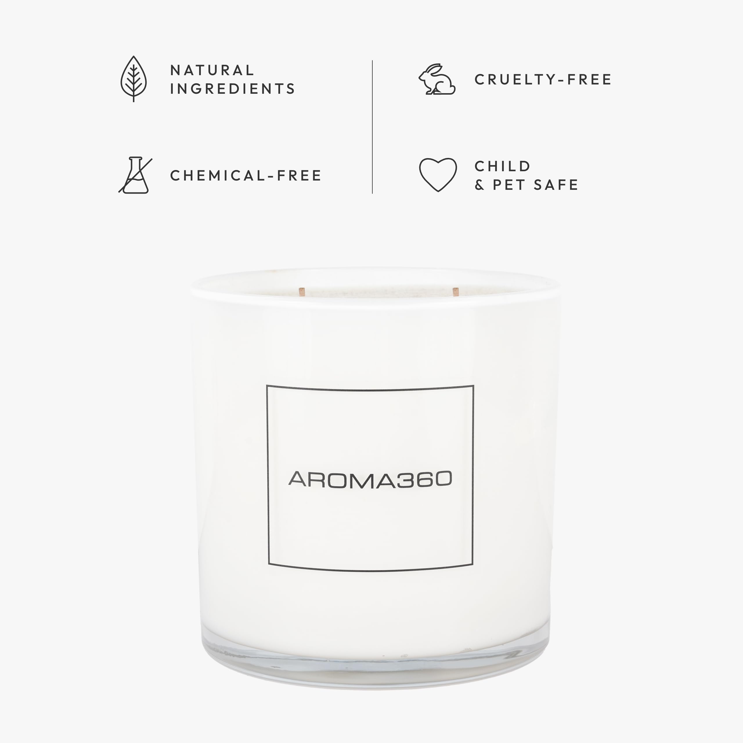 Aroma360 Luxe Collection candle close-up highlighting premium ambiance and decor