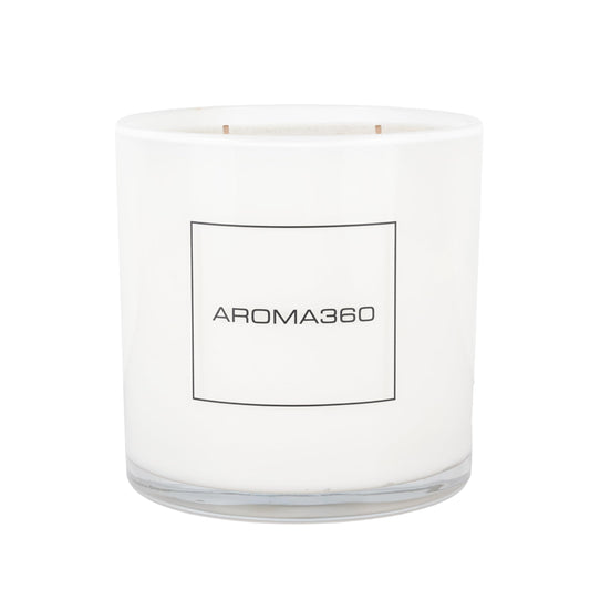 Aroma360 My Way 55oz candle in a textured ceramic vessel for a refined home scent