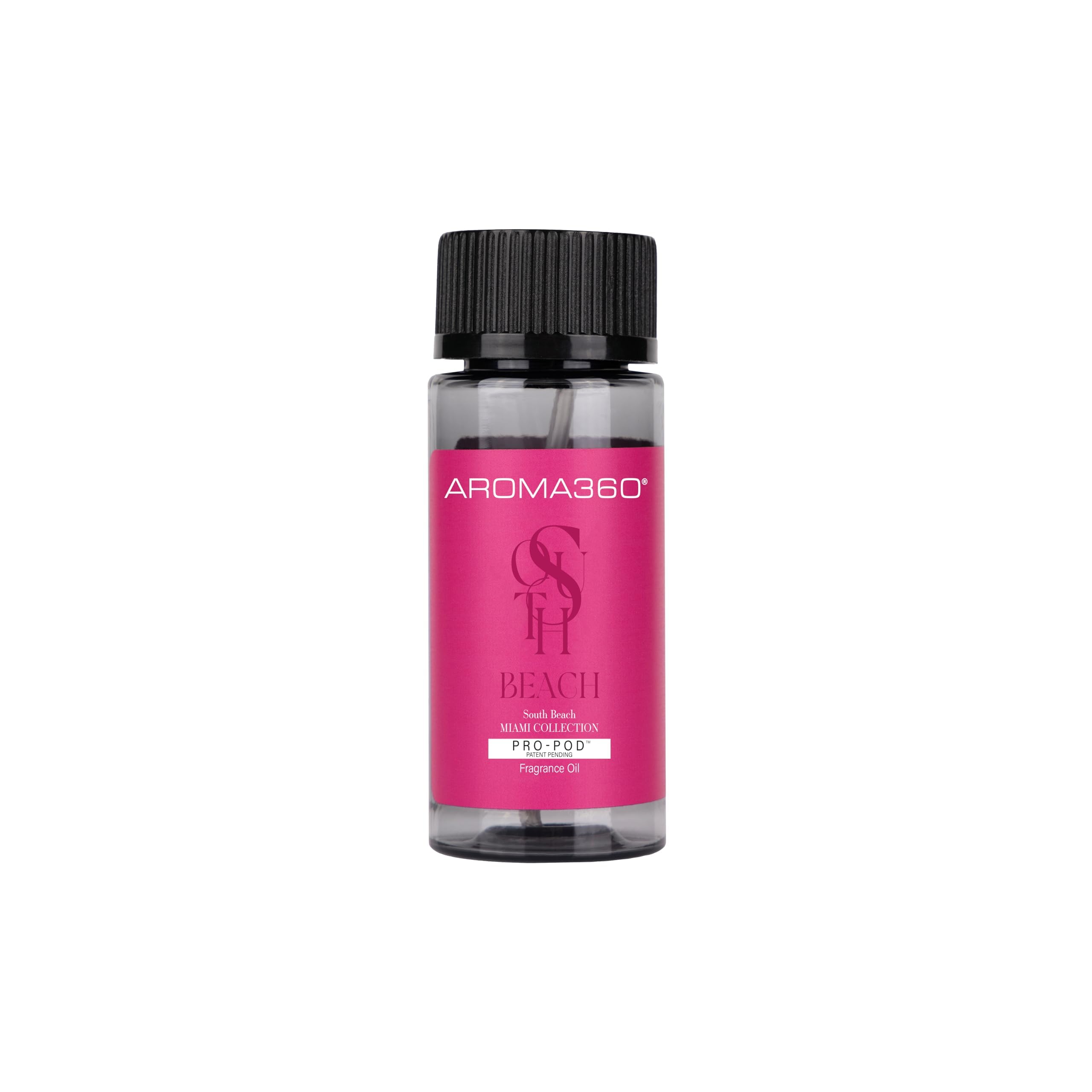 Aroma360 South Beach Pro-Pod bottle with pineapple scent for luxurious room ambiance and relaxation.