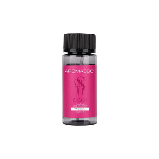 Aroma360 South Beach Pro-Pod bottle with pineapple scent for luxurious room ambiance and relaxation.