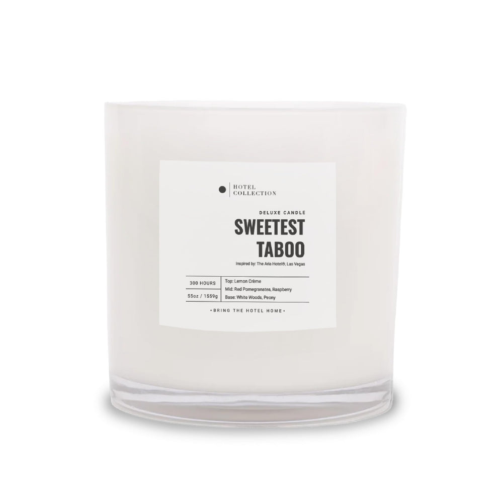 Aroma360 Sweetest Taboo Deluxe Candle front view for luxury room ambience.