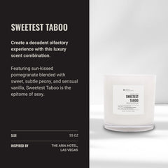 Aroma360 Sweetest Taboo Deluxe Candle jar shot with rich color.