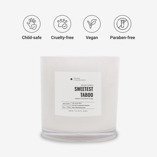 Aroma360 Sweetest Taboo Deluxe Candle wick close-up highlighting even burn.