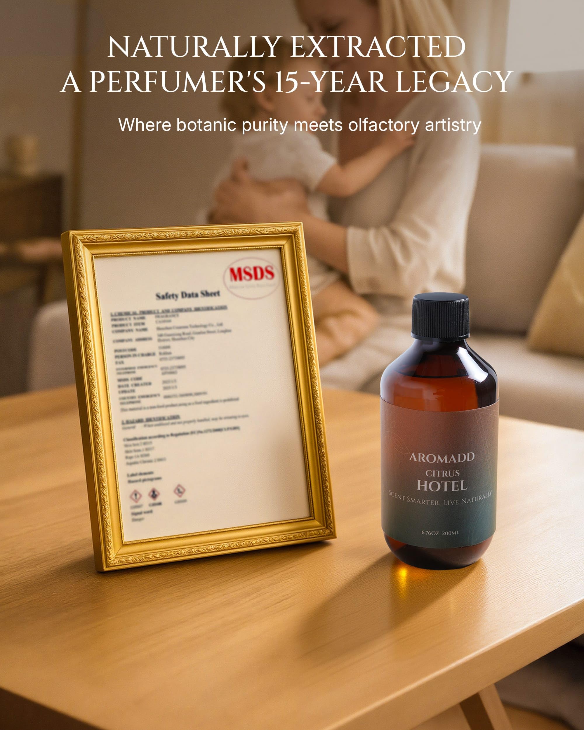 Aromadd Citrus Hotel Diffuser Oil packaging shown as a plastic bottle without a dropper