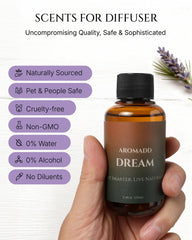 Aromadd Dream diffuser shown in-room creating a tranquil evening atmosphere.