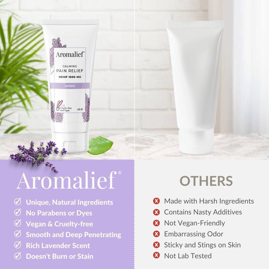 Aromalief hemp cream ingredients feature glucosamine for joint support