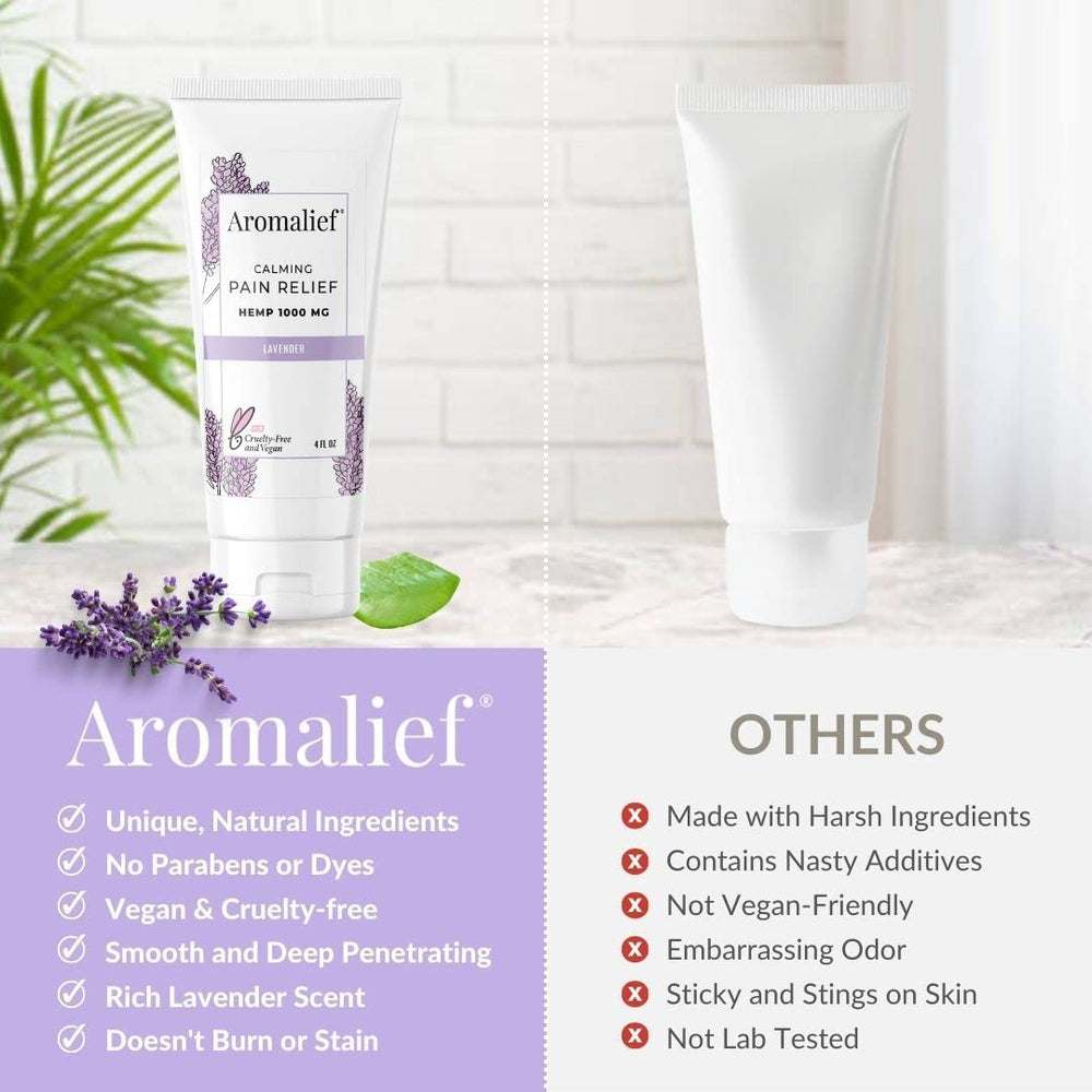 Aromalief hemp cream ingredients feature glucosamine for joint support