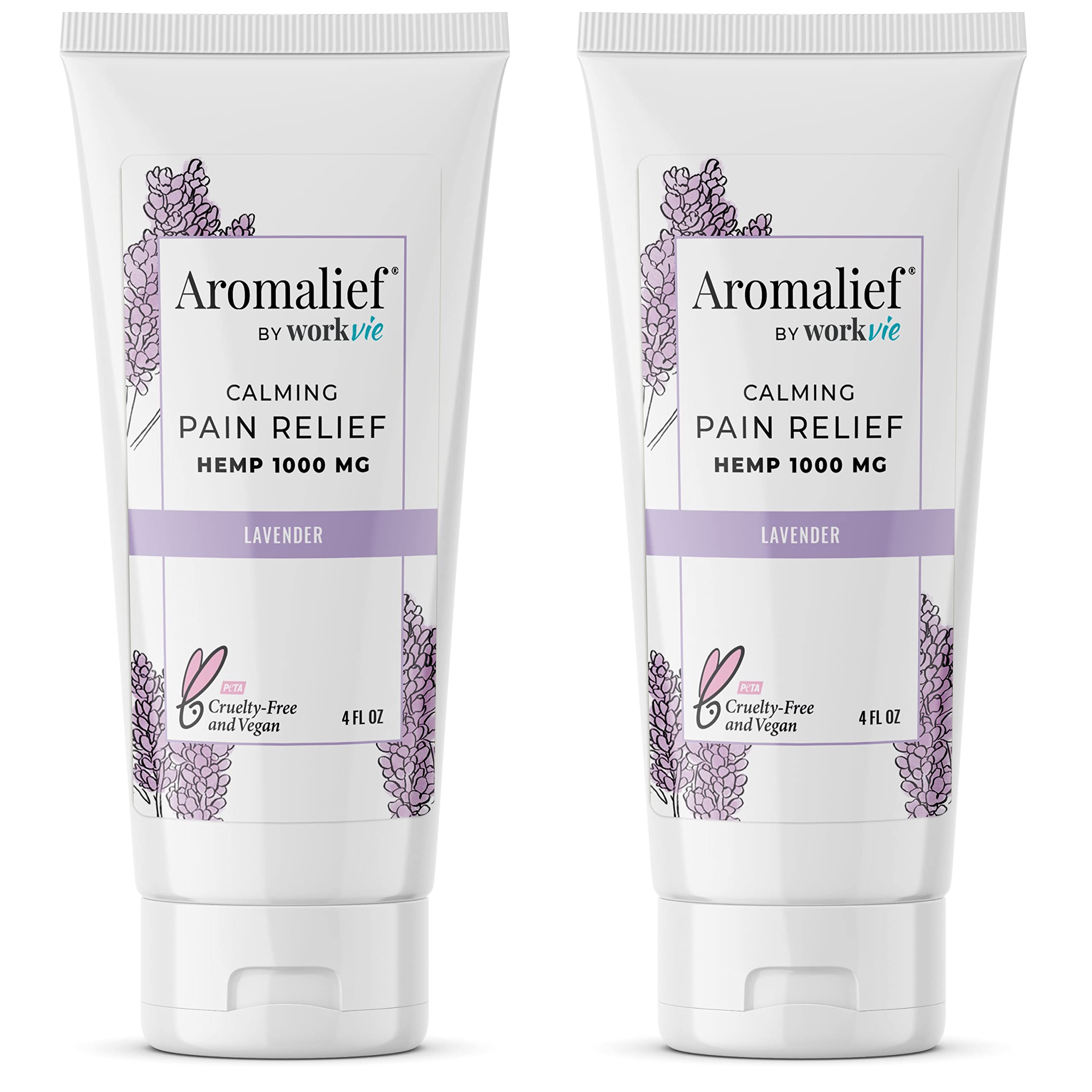 Aromalief Lavender Relief Therapy Cream 2PK packaging on box for convenient daily relief