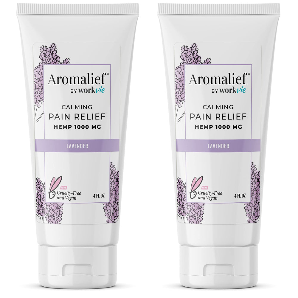 Aromalief Lavender Relief Therapy Cream 2PK packaging on box for convenient daily relief