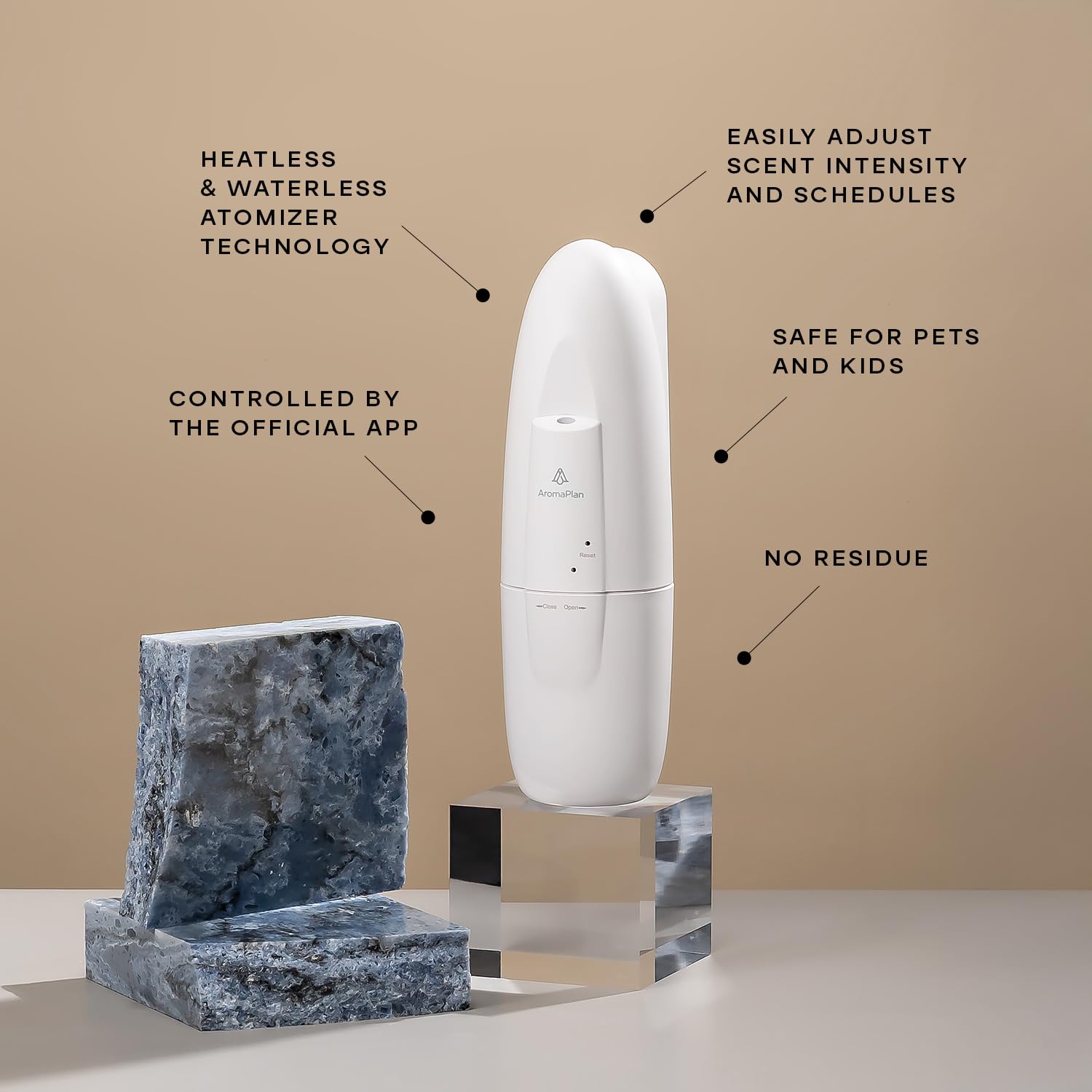 AROMAPLAN app-controlled diffuser with Bluetooth for programmable scenting