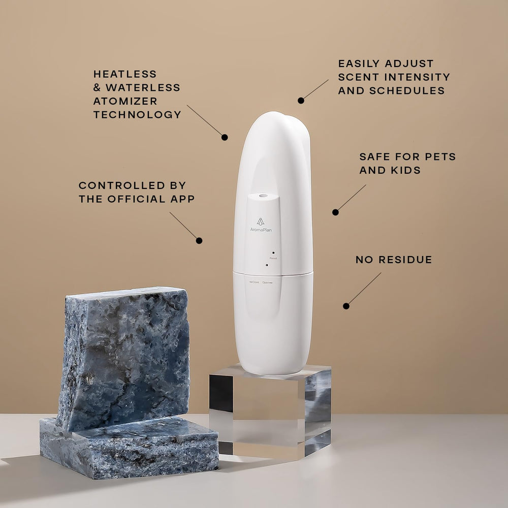 AROMAPLAN app-controlled diffuser with Bluetooth for programmable scenting